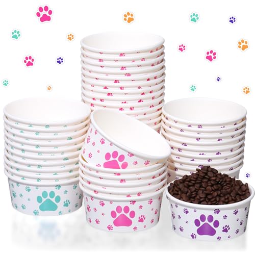 Mifoci Einwegnäpfe für Haustiere, 340 ml, bunt, Pfotenmuster, Papier, Futter- und Wasserschalen zum Füttern von Hunden und Katzen, Welpen, Reisen, Nass-, Trockenfutter, Wasser, 40 Stück Mifoci Einwegnäpfe für Haustiere, 340 ml, bunt, Pfotenmuster, Papier, Futter- und Wasserschalen zum Füttern von Hunden und Katzen, Welpen, Reisen, Nass-, Trockenfutter, Wasser, 40 Stück von Mifoci