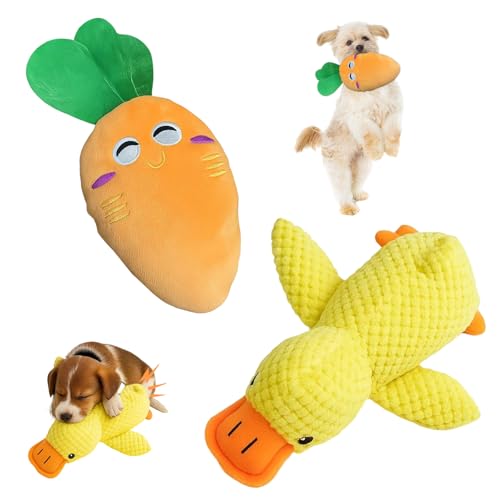 Anti Stress Ente, Hundespielzeug Ente, Kuscheltier Für Hunde, Spielzeug Für Kleine, Mittelgroße Und Große Hunde, 26 X 23 cm, 76 G von MigWoo