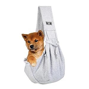 MigWoo Hundetragetasche, Schultertrage für Kleine Hunde bis 5 kg, Weich Gepolstert, Grau von MigWoo