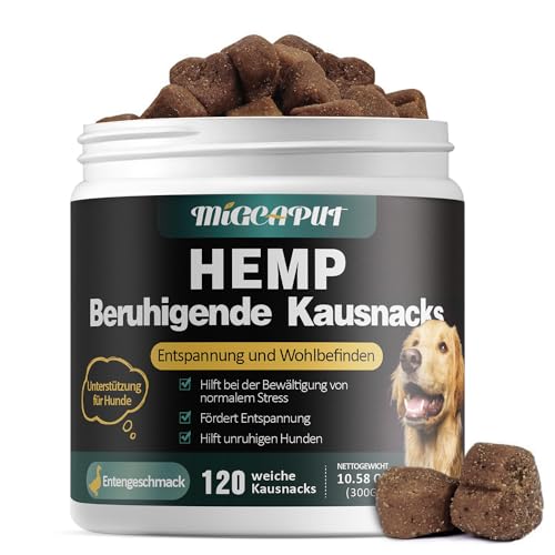 Migcaput Beruhigungs-Snacks für Hunde Chew für Hunde Anti Stress Snack für Ihren Hund schnelle Entspannung in stressreichen Situationen mit natürlichen von Migcaput