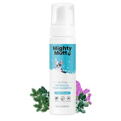Mighty Mutt Hypoallergenes Wasserloses Shampoo Für Hunde Trockenshampoo Für Hunde Wasserloser Schaum Keine Spülung Gegen Juckreiz, Beruhigend Und Desodorierend 8 Unzen von Mighty Mutt