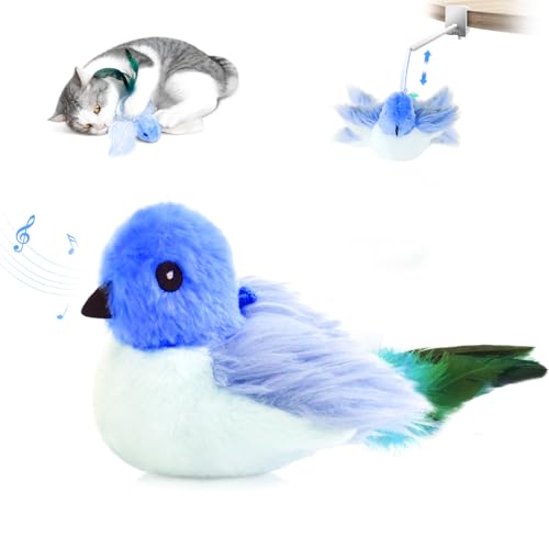 Migipaws Katzenspielzeug, elektrisches interaktives Katzenspielzeug,echte Flattern und Zwitschern wie EIN Vogel, Plüschspielzeug mit Katzenminze,wiederaufladbar(blau) Migipaws Katzenspielzeug, elektrisches interaktives Katzenspielzeug,echte Flattern und Zwitschern wie EIN Vogel, Plüschspielzeug mit Katzenminze,wiederaufladbar(blau) von Migipaws