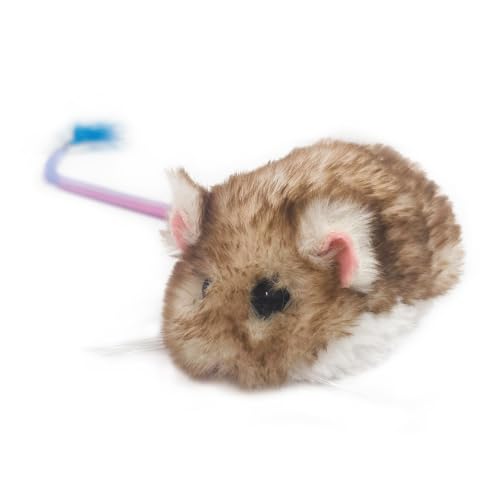 Migipaws Migi-Maus Katzenspielzeug (brauner Langer Plüsch) von Migipaws