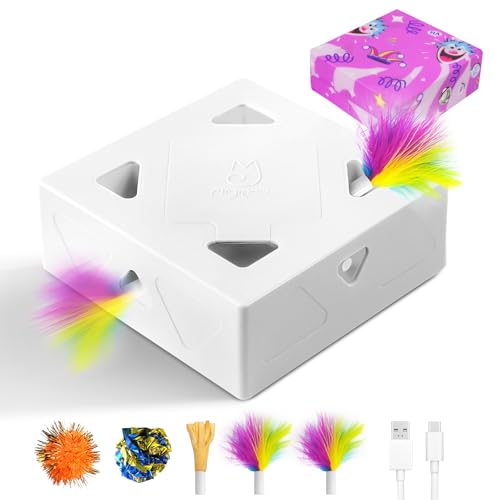 Migipaws 3 in 1 Katzenspielzeug, elektrisches interaktives 7 Löcher Whack Mouse, Greifen-Geheimnis unter der auftauchenden Haut,Pappspielzeug für gelangweilte Katzen, wiederaufladbar, 4St Zubehör Migipaws 3 in 1 Katzenspielzeug, elektrisches interaktives 7 Löcher Whack Mouse, Greifen-Geheimnis unter der auftauchenden Haut,Pappspielzeug für gelangweilte Katzen, wiederaufladbar, 4St Zubehör von Migipaws