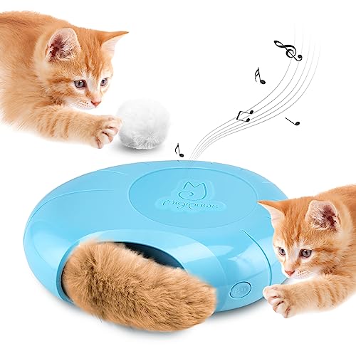Migipaws elektrisches Katzenspielzeug,interaktiver Plüsch-Schwanz mit Katzenminze,quietschendes Versteckspiel in einem Mäuseloch, intelligentes Spiel für Kätzchen, Unregelmäßige Bewegung von Migipaws