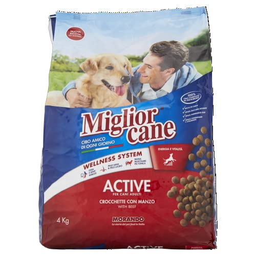 Migliorcane Pellets Trockenfutter für Hunde (Hundefutter trocken, 100% Made in Italy, Hauptzutat: Rindfleisch, Hundetrockenfutter, Hunde Futter, Portionsgröße: 4 kg) von Miglior Cane