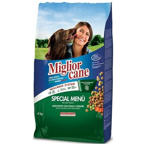 Migliorcane Pellets Trockenfutter für Hunde (Hundefutter trocken, 100% Made in Italy, Hauptzutat: Gemischt, Hundetrockenfutter, Hunde Futter, Portionsgröße: 4 kg) von Miglior Cane