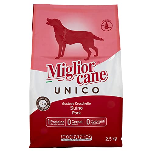 Migliorcane Unico Croquettes Trockenfutter für Hunde (, 100% Made in Italy, Hauptzutat: Suine mit Schinken, Hundetrockenfutter, Hunde Futter, Portionsgröße: 2,5 kg) von Miglior Cane