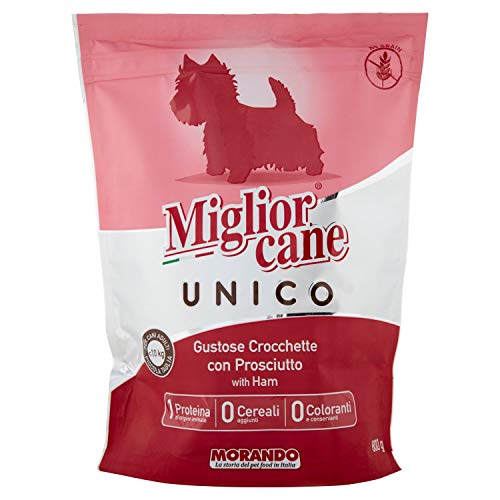 Migliorcane Unico Croquettes Trockenfutter für Hunde (, 100% Made in Italy, Hauptzutat: Suine mit Schinken, Hundetrockenfutter, Hunde Futter, Portionsgröße: 800 g) von Miglior Cane