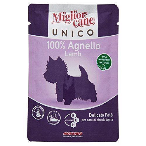Migliorcane Unico Pastete Nassfutter für Hunde (, 100% Made in Italy, Hauptzutat: Lammfleisch, Hundefutter nass, hochwertiger Hundesnack, Portionsgröße: 100 g) von Miglior Cane