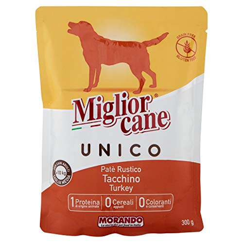 Migliorcane Unico Pastete Nassfutter für Hunde (, 100% Made in Italy, Hauptzutat: Truthahn, Hundefutter nass, hochwertiger Hundesnack, Portionsgröße: 300 g) von Miglior Cane