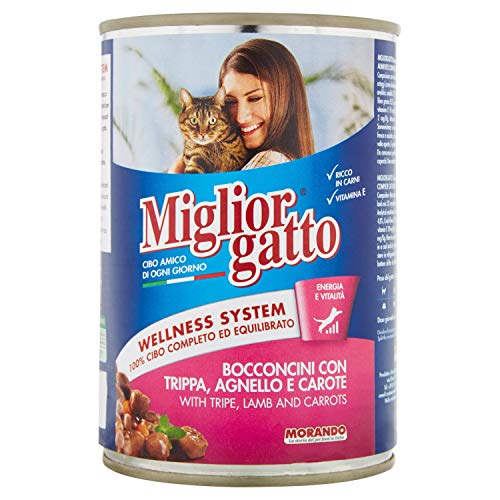 Migliorgatto Katzen-Leckerlis mit Kutteln, Lamm und Karotte, Alleinfuttermittel, 405 g, 24 Stück [9720g] von Miglior Gatto