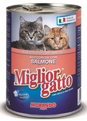Set mit 24 besten Katzenfutter, Lachs, 400 g, Katzenfutter von Miglior Gatto