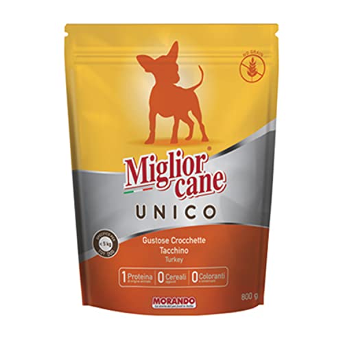 Migliorcane Unico Pellets Trockenfutter für Hunde (, 100% Made in Italy, Hauptzutat: Truthahn, Hundetrockenfutter, Hunde Futter, Portionsgröße: 800 g) von Miglior Cane