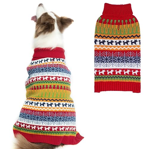 Hundepullover - Wintermantel Bekleidung Kleidung mit bunten Streifen für kaltes Wetter von Mihachi