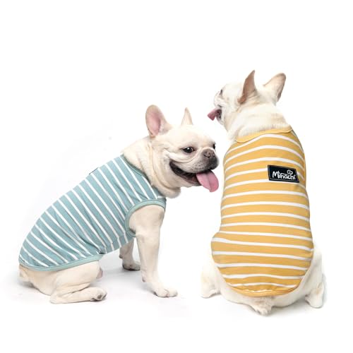 MIHACHI Hunde-Shirts, Hundekleidung, 2er-Pack für kleine und mittelgroße Hunde – atmungsaktiv, leicht, Baumwolle, ärmellose Weste, Tank-Tops für Sommer, Welpen, Katzen, Jungen, Mädchen MIHACHI Hunde-Shirts, Hundekleidung, 2er-Pack für kleine und mittelgroße Hunde – atmungsaktiv, leicht, Baumwolle, ärmellose Weste, Tank-Tops für Sommer, Welpen, Katzen, Jungen, Mädchen von Mihachi