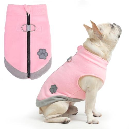 Mihachi Hunde-Fleeceweste, Pullover, warmer Pullover, Step-in-Hundejacke mit Doppel-D-Ring-Leine, für den Winter, kaltes Wetter, reflektierender Mantel, Kleidung mit Kapuze für kleine, mittelgroße Mihachi Hunde-Fleeceweste, Pullover, warmer Pullover, Step-in-Hundejacke mit Doppel-D-Ring-Leine, für den Winter, kaltes Wetter, reflektierender Mantel, Kleidung mit Kapuze für kleine, mittelgroße von Mihachi