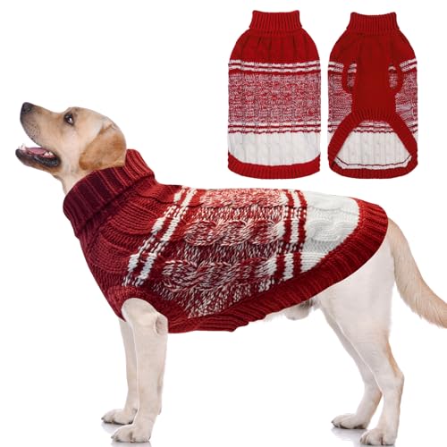 Mihachi Hundepullover für mittelgroße Hunde, Mädchen und Jungen, weiches, warmes Hunde-Shirt, Rollkragenpullover, Strickpullover, Hundekleidung mit Loch für die Leine für große Katzen, Welpen, Hunde, Mihachi Hundepullover für mittelgroße Hunde, Mädchen und Jungen, weiches, warmes Hunde-Shirt, Rollkragenpullover, Strickpullover, Hundekleidung mit Loch für die Leine für große Katzen, Welpen, Hunde, von Mihachi