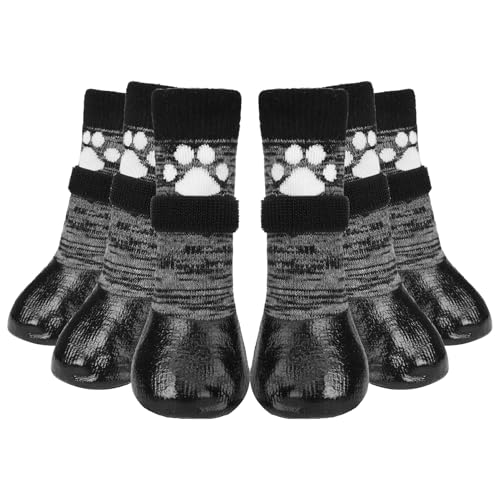 Mihachi Hundesocken, rutschfest, mit Riemen, Traktionskontrolle, wasserdicht, Pfotenschutz, Hundeschuhe für Hartholzböden, verhindern Lecken, Schwarz, Größe XL Mihachi Hundesocken, rutschfest, mit Riemen, Traktionskontrolle, wasserdicht, Pfotenschutz, Hundeschuhe für Hartholzböden, verhindern Lecken, Schwarz, Größe XL von Mihachi