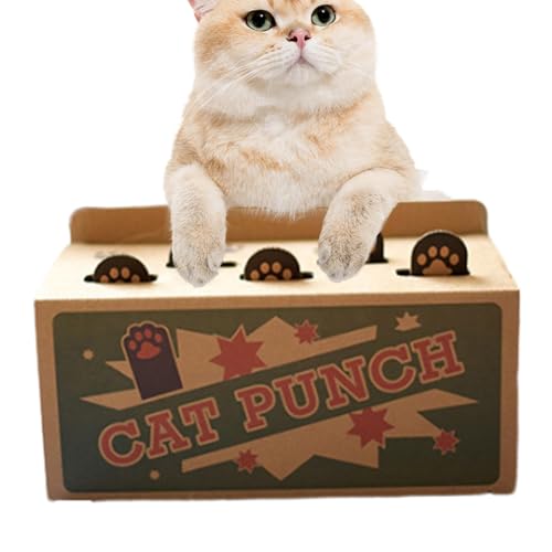 Mihauuke Cat Whack Tierspiel, Cat Whack Tierspielzeug,Mäuse fangen Spiel - Katzen-Anreicherungsspielzeug, sichere lustige Box, Pfotenkratzer, unterhaltsames Katzenkratzspielzeug für Katzen von Mihauuke