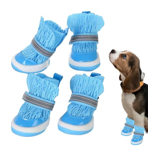Mihauuke Hundeschuhe für heißen Asphalt | Hitzebeständige Welpenstiefel | 4er Set Bequeme Hundeschuhe Für Spazierengehen Outdoor Sommer Camping Wandern von Mihauuke