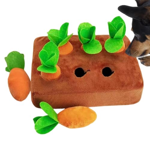 Mihauuke Interaktives Hunde-Karotten-Plüschspielzeug,Hunde-Karotten-Plüschspielzeug,Haustier-Interaktions-Schnüffelmatte | 2-in-1 rutschfeste Nasenarbeit-Futterspiele, interaktives Hundespielzeug, von Mihauuke