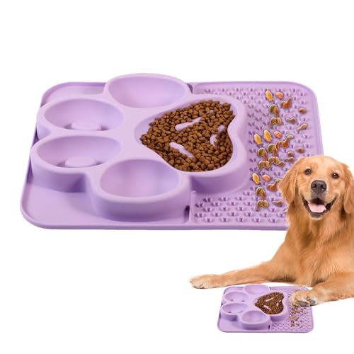 Mihauuke Leckmatte für Hunde, Slow Feeder für Hunde | Silikon-Hundefutter-Futtermatte - Hundefutter Slow Feeder Lick Pad Bowls, interaktive Hundefutternäpfe für nasses und trockenes Hundefutter von Mihauuke