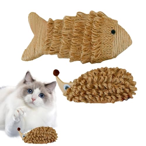 Mihauuke Sisal-Kratzmatte, interaktives Kauspielzeug für Hauskatzen | Handgefertigte Katzenkratzpads,Katzenminze-Spielzeug im Fisch- und Igel-Design, sicherer Stressabbau für Katzen und Kätzchen Mihauuke Sisal-Kratzmatte, interaktives Kauspielzeug für Hauskatzen | Handgefertigte Katzenkratzpads,Katzenminze-Spielzeug im Fisch- und Igel-Design, sicherer Stressabbau für Katzen und Kätzchen von Mihauuke