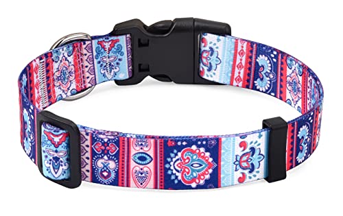 Mihqy Hundehalsband, Verstellbares, Weich & Komfort Hunde Halsband, Böhmisches, Blumen, geometrisches, Stammes Design, für Kleine, Mittlere und Große Hunde(Geometrie Floral,XS) von Mihqy