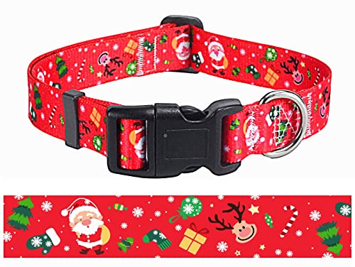 Mihqy Weihnachten Hundehalsband, Verstellbares, Weich & Komfort Hunde Halsband für Kleine Mittlere Große Hunde Welpen Katzen（Weihnachten,XS von Mihqy