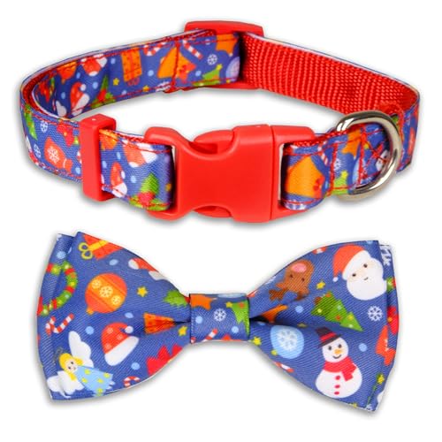 Weihnachts-Hundehalsband mit Engel und Schneemann-Design, verstellbare Sicherheitsschnalle, Glocke und Urlaubsmotiv für kleine, mittelgroße und große Hunde Weihnachts-Hundehalsband mit Engel und Schneemann-Design, verstellbare Sicherheitsschnalle, Glocke und Urlaubsmotiv für kleine, mittelgroße und große Hunde von Miiemiu