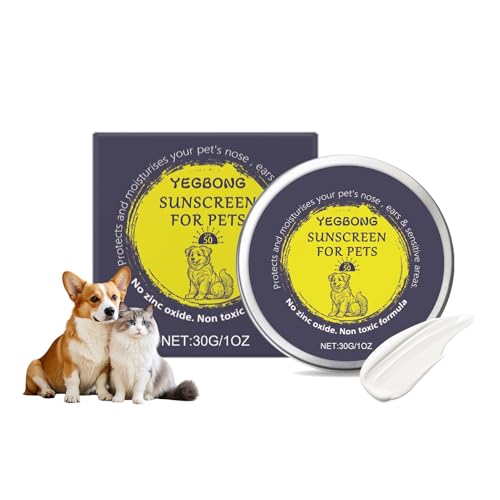 Hunde Sonnencreme, Sonnencreme für Katzen, Sonnenschutzbalsam für Haustiere, Sonnenschutz für Hunde und Katzen, Wasserdicht Spendet Feuchtigkeit und Schützt 30G von Miioto