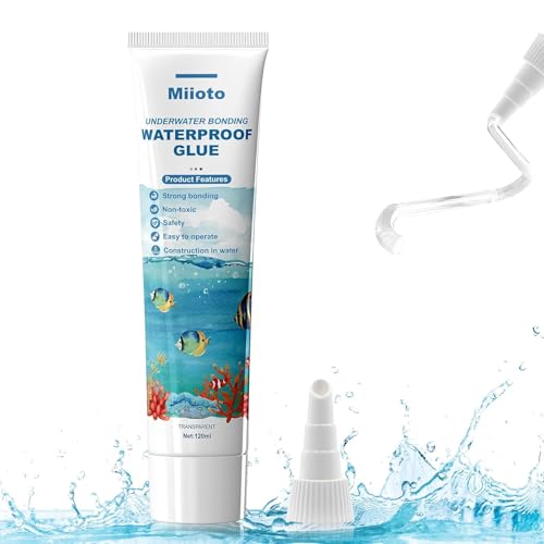 Miioto Aquarium Kleber, Aquarium Silikon Transparent, Heavy Duty Leakage Plugging Adhesive, Underwater Bonding Waterproof Glue, Underwater Bonding Sealant für Teich, Aquarium und Terrarien, 120ml Miioto Aquarium Kleber, Aquarium Silikon Transparent, Heavy Duty Leakage Plugging Adhesive, Underwater Bonding Waterproof Glue, Underwater Bonding Sealant für Teich, Aquarium und Terrarien, 120ml von Miioto