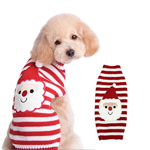 Mikayoo Weihnachtlicher Hundepullover – Festliches Weihnachtsmann-Kostüm für kleine, mittelgroße und große Hunde – Feiertags-Haustierkleidung für Weihnachtsfeiern (Weihnachtsmann, L) von Mikayoo