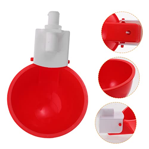 Mikikit 1 Satz Automatischer Wasserbecher für Hühner Futtermittel für Hühner automatische Fülltränke Wasserspender für Vögel Geflügelwasserer Wasserspender für Hühner Hühnerwasserer pp rot von Mikikit