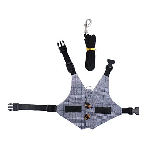 Mikikit 1 Satz Bunny -Anzugsgurt Kostüm Und Leine Kaninchen Anzug Weste kreativer Hasenanzug Hasenweste dekorative Kaninchenkleidung stylischer Hasenanzug Polyester Grey von Mikikit