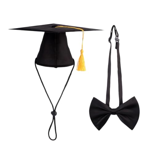 Mikikit 1 Satz Doktorhut hundefressnäpfe hundesnack Katzenhut Haustieraccessoires hundesofa Tierkleidung katzenmützen Hundegeburtstagsmütze Haustierkrawatte Haustierhut Black von Mikikit