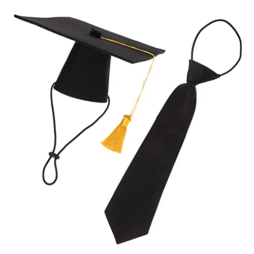 Mikikit Haustier-abschlusskappen Mit Welpen-doktorhut Und Krawatte Für Hundekleidung Bequeme Und Hautfreundliche Graduation-Themen-Bekleidung Für Kleine Tiere von Mikikit