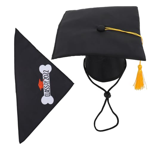 Mikikit 1 Satz Satz Doktorhut -Set Haustier-Abschluss-Dreieck-Lätzchen Hundeabschlussmütze nach Party-Hundekleidung Abschluss Zubehör Abschluss-Bandana Polyester Black Mikikit 1 Satz Satz Doktorhut -Set Haustier-Abschluss-Dreieck-Lätzchen Hundeabschlussmütze nach Party-Hundekleidung Abschluss Zubehör Abschluss-Bandana Polyester Black von Mikikit
