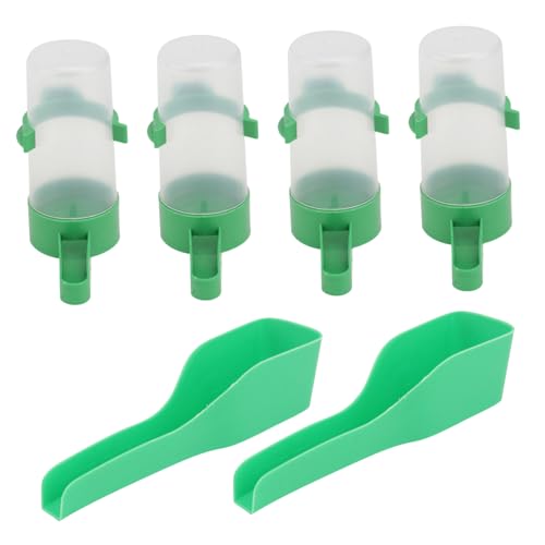 Mikikit 1 Satz Vogeltränke Automatisch Vogelkäfig Kaninchen Vogel Wasser Käfige Schüssel Trinker Behälter Haustier Spender Brunnen Hirse Vogelfütterer Vogeltrinkschale Green Plastik von Mikikit