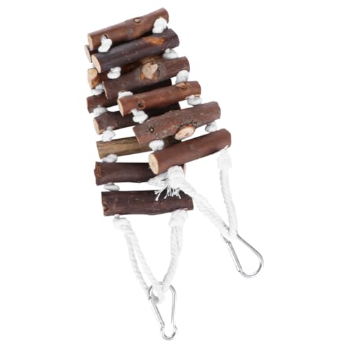 Mikikit Papageien Kauspielzeug 7cm Breit Natürliche Holz Hängebrücke für Vögel Lustige Vogel Leiter Geeignet für Sittiche und Fördert das Klettern und Spielen von Mikikit