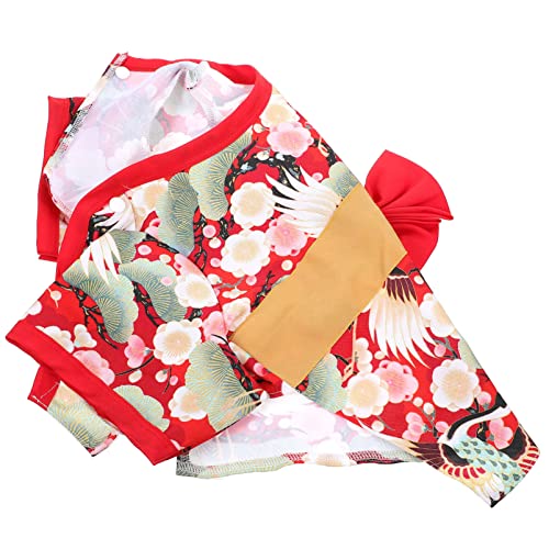 Mikikit 1 Stück Kleidung für Haustiere UPS Hund kleiden Hunde-Outfits Hundekleid Hund Tuch Haustierhundkleidung Haustierbekleidung für Hunde Kleine Hundesoutfits Stoff rot von Mikikit