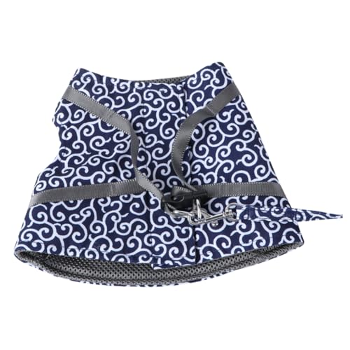 Mikikit Katzengeschirr mit Leine Weicher und Atmungsaktiver Brustgurt für Katzen Ziehkraftverteilungsdesign Langlebiges Polyester Canvas für Sichere von Mikikit