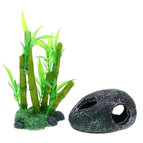 Mikikit 1Satz Künstlicher Für Aquarien Teiliges Mit Simulationsstein Für Fische Und Garnelen Dekorative Versteckmöglichkeit Aus Ungiftigem Resin Für Aquariengestaltung von Mikikit