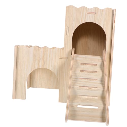 Mikikit 1Satz Meerschweinchen Und Hamsterversteck Aus Holz Mit Chinchilla Für Kleine Nagetiere Vielseitig Einsetzbar Als Rückzugsort Und Spielplatz Für Hamster Ratten von Mikikit