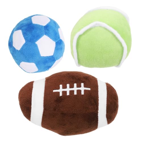Mikikit 1Satz Plüsch Teilig Netzball Fußball Rugby für Katzen und Langlebig und Sicher für Indoor und Zahnpflege von Mikikit