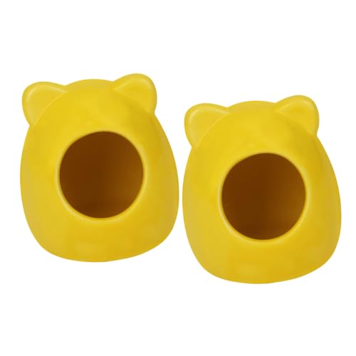 Mikikit 2 Stück Hamster-Keramik-Nest haustierbett pet Bed Hamster House Hamster Sleeping Nest Small Pet Nest meerschweinchen Bett Kühlung drinnen groß Hamster Cooles Nest Hamsternest von Mikikit