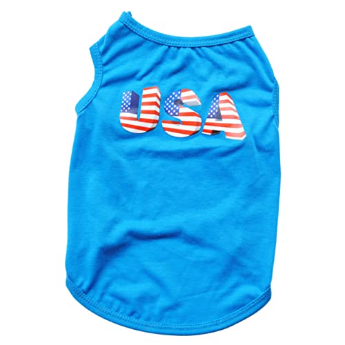 Mikikit 2 Stück Haustier Sommerkostüm hundejacke Dog Jacket hundekleider Dog Clothes Dog rain Jacket Hundehemd Unabhängigkeit Kühlweste für Hunde UPS Hund Weste Stoff Haustierkleidung Blue von Mikikit