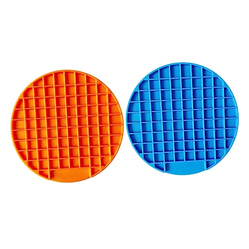 Mikikit 2 Stück Haustier frisst langsam Matte Hund Slow-Feeder-Matte Welpe Haustierbedarf runder Feeder Fütterung Essen Umweltfreundliche Haustiermatte Kissenfutterautomat für Haustiere von Mikikit