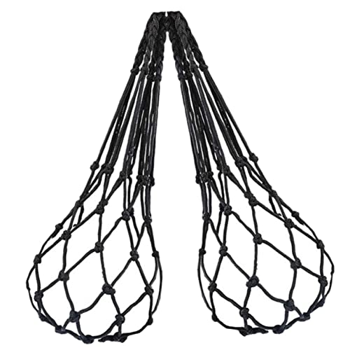 Mikikit 2 Stück Hühnerfutternetz Futter Für Vogelkäfige Hühnerfutterautomaten Und Vogelschüssel Taubenfutter Hähnchen-gemüsehalter Snack-hängetasche Hähnchen-gemüse-spieß Nylon Black von Mikikit
